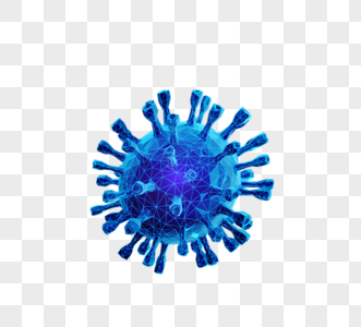 蓝色病毒病菌三维病毒图片