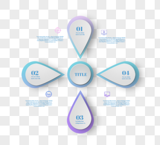 渐变水滴形循环信息图高清图片