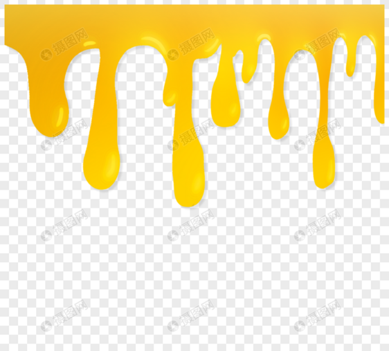 黄色流淌糖浆美食元素图片