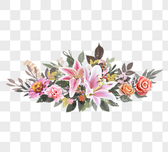 手绘花卉花簇元素高清图片