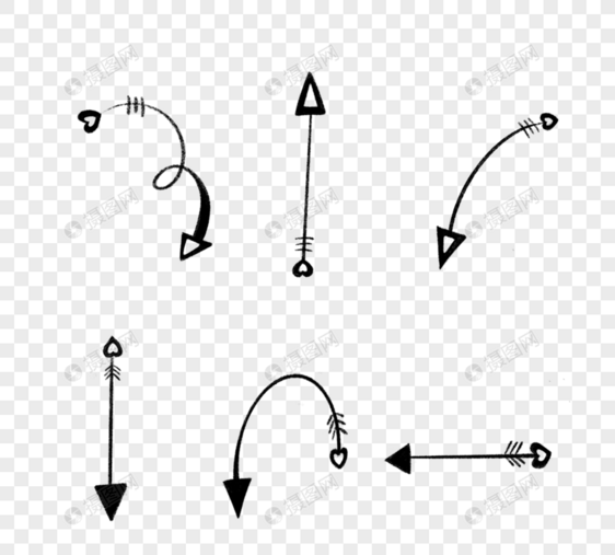 黑色方向箭头元素图片