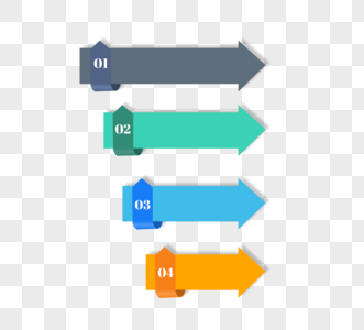 商务风格几何折纸箭头信息图表图片