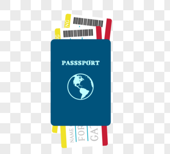 深蓝色旅行护照持有人门票高清图片