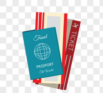 三维机票护照图图片