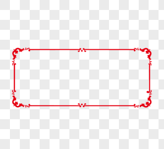 红色花边传统复古中国风中式边框高清图片