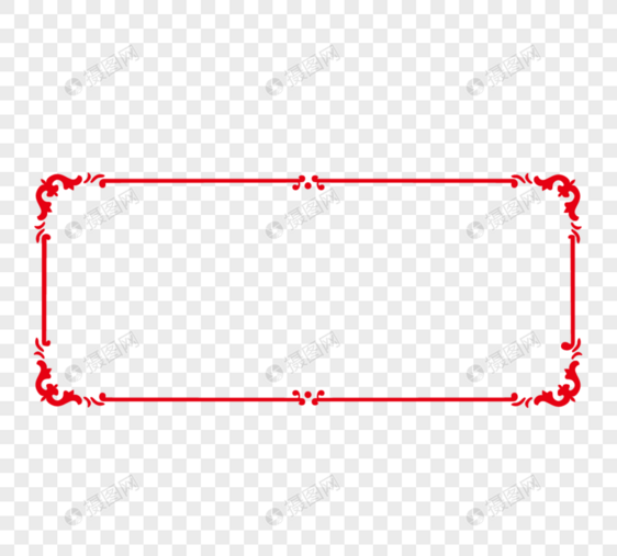 红色花边传统复古中国风中式边框图片