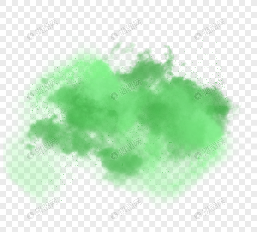 创意感手绘绿色烟雾图片