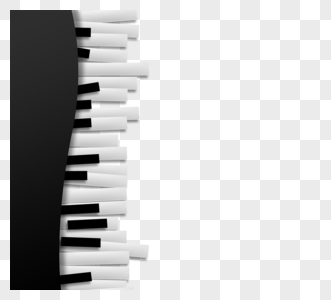 创意钢琴剪纸风钢琴键图片