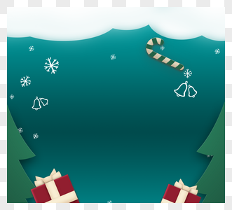 蓝色圣诞树红色礼物盒图片