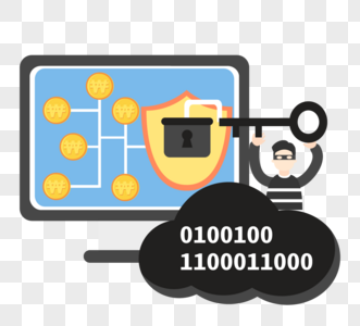 矢量扁平网络数据信息安全保护图高清图片