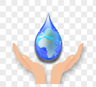 世界水日节日用水元素图片