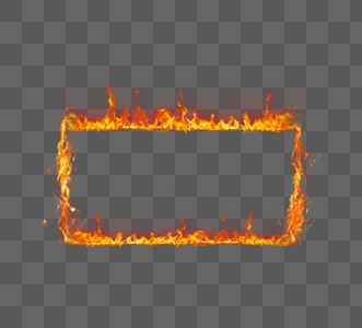 矩形幻想燃烧火环元素图片