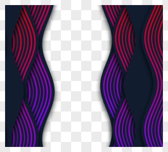 紫色商务装饰曲线波浪边框高清图片