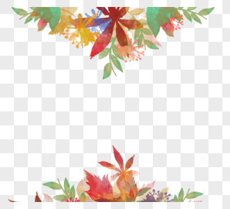 手绘水彩秋季叶子图片