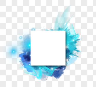 蓝色几何抽象色系边框图片
