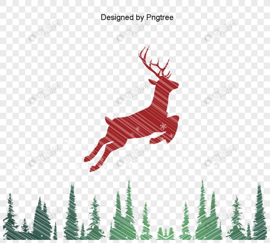 圣诞森林麋鹿图片