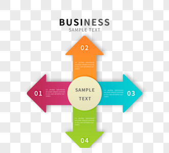简约彩色箭头商务图标图片