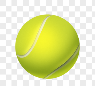 手绘写实绿色网球高清图片