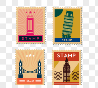 各国建筑纪念邮票图片