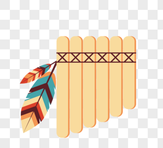 印第安羽毛乐器排笛设计图片