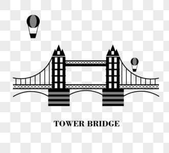 英国伦敦塔大桥创意简约元素图片