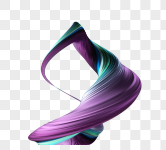 紫色螺旋3d画笔元素图片