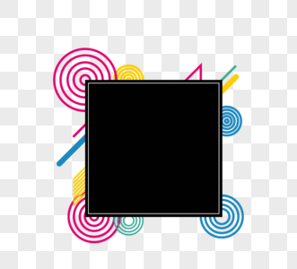 撞色方形创意几何标签图片