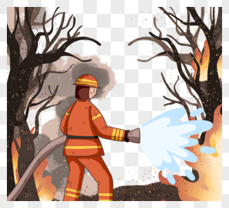 卡通风格森林大火元素高清图片