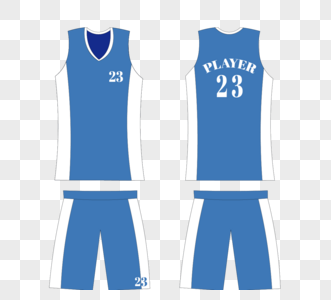蓝色23号运动员篮球服图片