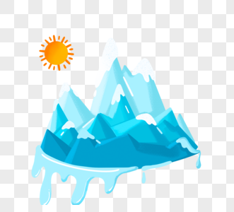 融化冰川蓝色图片