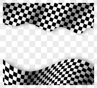 黑白曲线格子赛车边框高清图片