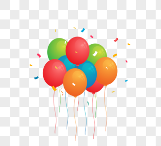 彩色生日派对气球图片