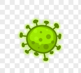 圆形绿色病菌细菌卡通病毒图片