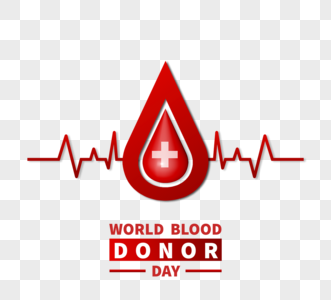 世界献血日血滴装饰创意心跳图片
