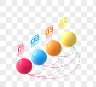 3d立体彩色球形信息图概念图片