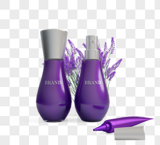 紫色薰衣草护肤瓶高清图片