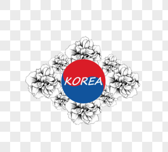 现代风格韩国芙蓉花卉装饰元素图片