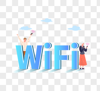 创意wifi立体声无线网络信号连接高清图片