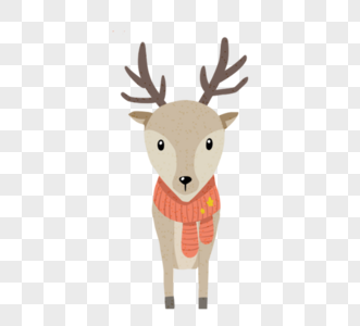 手绘褐色小动物鹿元素图片