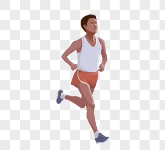 马拉松运动跑步手绘元素图片