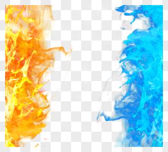水火对立手绘创意动感元素图片