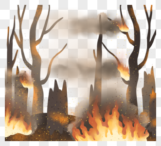 创意手绘森林火元素图片