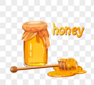 手绘黄色蜂蜜元素图片
