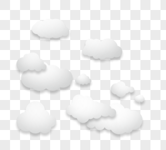 立体可爱小清新手绘云彩图片
