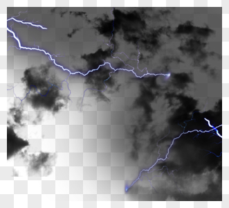 逼真闪电效果黑色云层图片