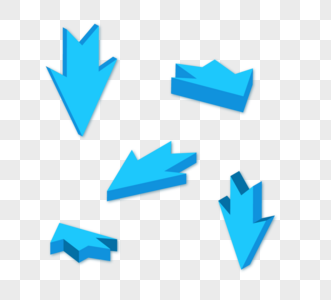 蓝色套图立体三维箭头标识图标高清图片