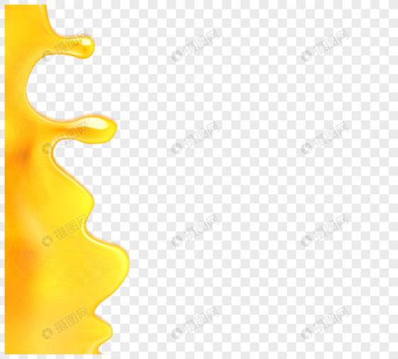 黄色流淌糖浆美食元素图片