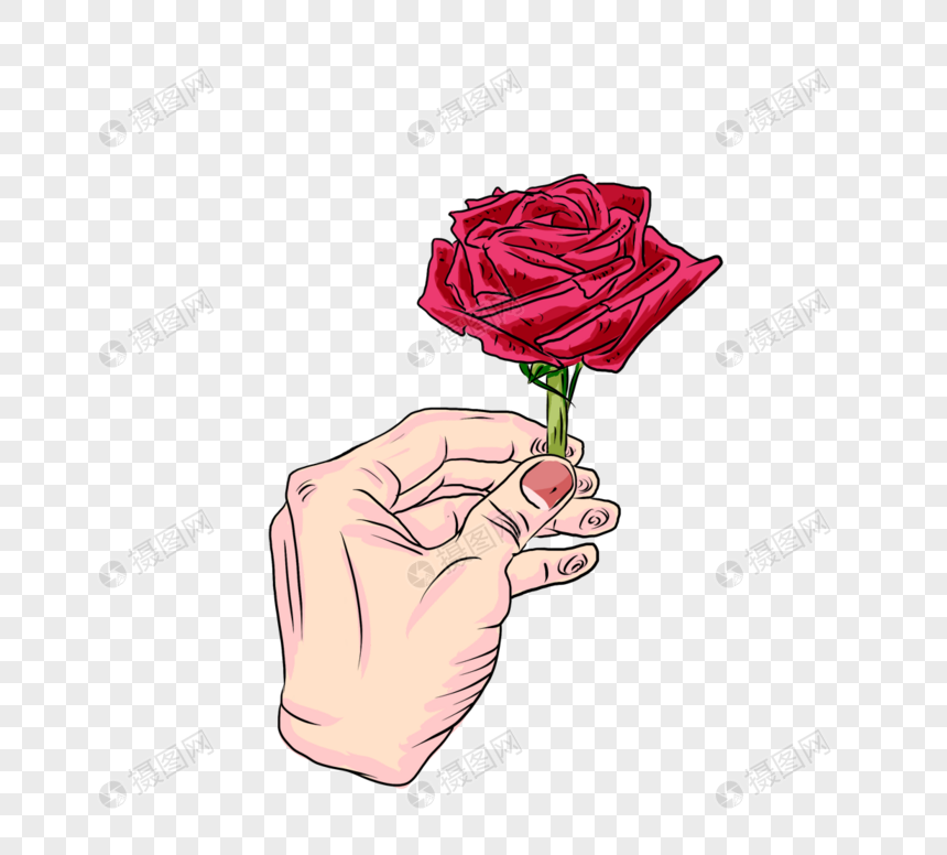 情人节红色玫瑰花元素图片