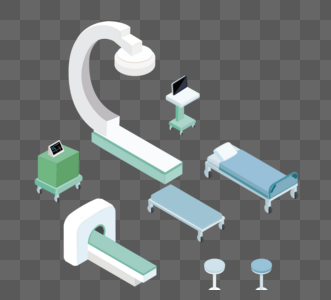 卡通手绘医疗设备病床图片