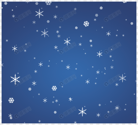 蓝色梯度雪装饰图片